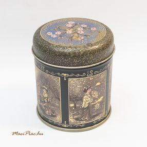   Vintage kínai mintás China Yunnan Pu-Erh Tee tea levehető tetejű fémdoboz
