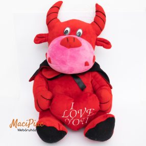   Laurana Products plüss bársony anyagú ördög I Love You feliratú szívvel