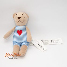   Ikea Fabler Björn piros szívecskés csíkos pizsama ruhás plüss maci