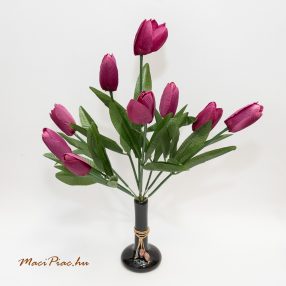 Lila tulipán virág művirág, selyemvirág csokor