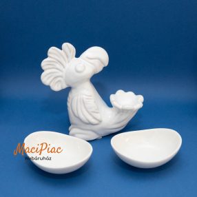   Porcelán kakas nipp, dekoráció Különlegesség! 2 db kis tállal új!