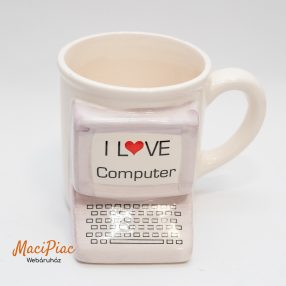   Számítógép szerelmesnak kerámia bögre I LOVE Computer felírattal MáR FeR