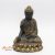 Buddha szobor, figura kőből (fekete-arany színű) ajándéktárgy, dekoráció