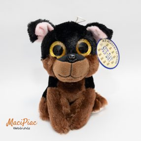   Plüss csillogó szemű fekete barna kölyök kutya hanghatással Bolti új! Címkés! Sun-Day (akasztható, kölyö kutya hangot ad)