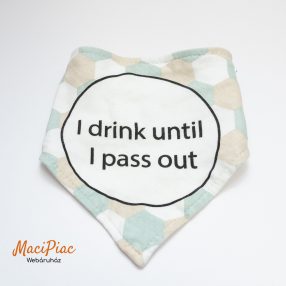   Baba nyálkendő, előke 2 rétegű pamut, műanyag pattentos, felíratos (újszerű) 2az1ben