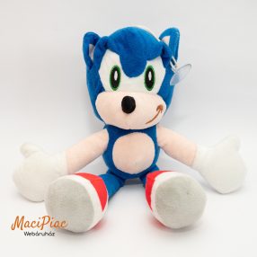 Sonic plüss figura, 29 cm akasztható, lógó lábú