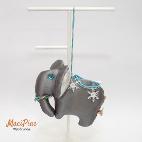   Elefánt figura selyem anyagú Handmade Német akasztható szuvenyír