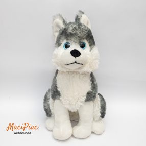   Plüss szibériai husky kölyök ülő kutya nagy kék csillogó szemű Landahl & Baumann (akasztós)