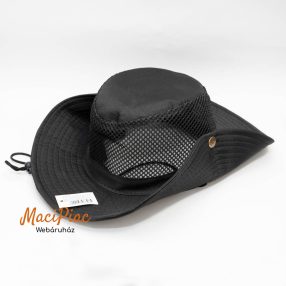   Cowboy nyári férfi kalap fekete színben állítható zsinóros, pattentos, hálós Új!