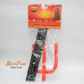   Ördög jelmez kiegészítő műanyag szétszedhető piros vasvilla 110 cm Új!