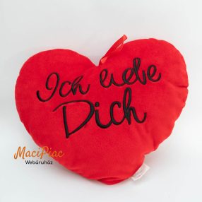   Plüss szív Valentin napi ajándék Ich liebe Dich! felírattal, akasztható