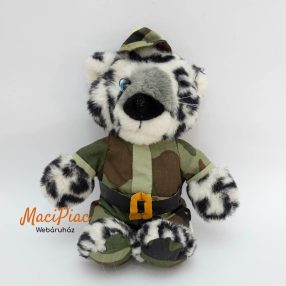   Plüss fehér tigris millitari ruhában, katona (akasztható) puha, ölelni való