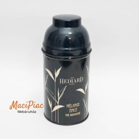   Henger alakú levehető tetejű fémdoboz 1854 HEDIARD Paristea tartó díszdoboz, aromazárós MÉLANCE ÉPPICÉ THÉ AROMATISÉ