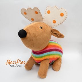   Plüss kötött színes szarvas lábán ezüst színű hímzés 2010