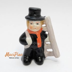   Porcelán kéményseprő figura létrával  szilveszteri dekoráció, nipp