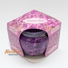   Levendula virág illatú illatgyertya, poharas illatmécses - díszdobozban HOME Aroma