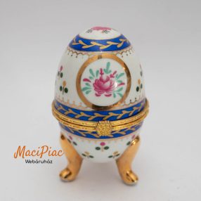   Fabergé felnyitható tetejű porcelán tojás Német, Kézi festésű, hibátlan! Ritka mintával!