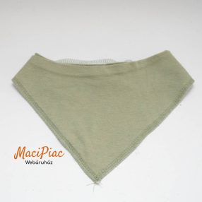   Baba nyálkendő, előke vastagabb 1 rétegű pamut, fém pattentos, egyszínű zöld (újszerű) 2az1ben
