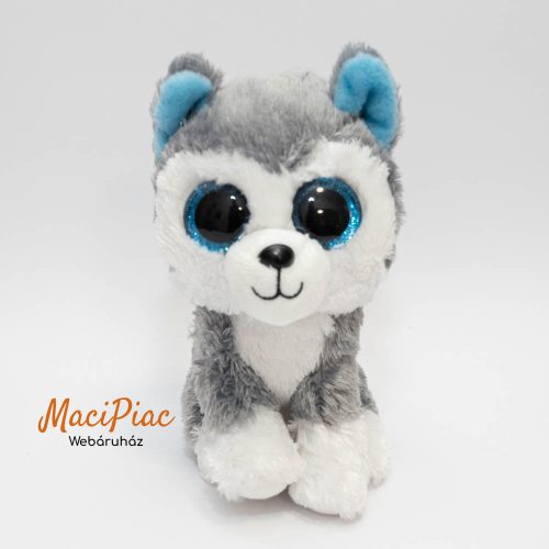 Csillogó szemű plüss Ty Beanie Boos Babies 2015 "Jégkása" 6" Husky Kutya 