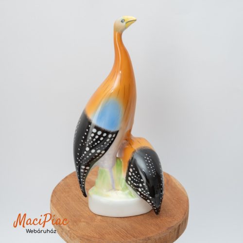 Hollóházi porcelán gyöngytyúk pár nipp, dekoráció, madár figura