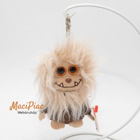   Plüss Zinger 2015 TY Beanie Babie Frizzys barna oroszlán, szörnyeteg csillogó szemű kulcstartó Címkés!