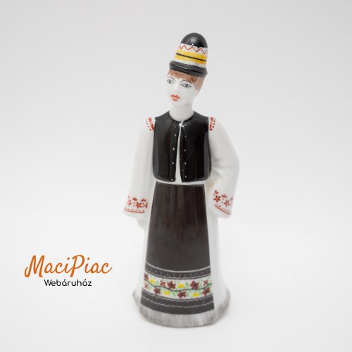 Régi Hollóházi porcelán népviseletes fiú retro népi figura  (jelzett, eredeti darab, kézzel festett)