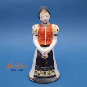   Régi Hollóházi porcelán népviseletes lány retro népi figura  (jelzett, eredeti darab, kézzel festett)
