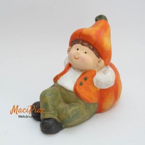 Halloweeni tök figura cserép dekoráció