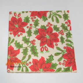   Duni papírszalvéta Mikulás virág mintás 33x33 cm 2 rétegű Német