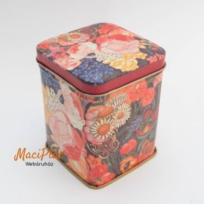   Téglalap alakú virág lepke mintás matt felületű, különleges Osztrák fém doboz, díszdoboz (kicsi) 