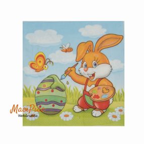   Tojás festő nyúl, nyuszi mintás Húsvéti szalvéta Daisy új! 3 rétegű 33x33 cm 