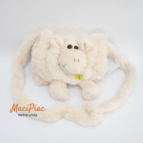   Plüss bárány hanger alakú kézmelegítő muf, páttal, cipzáros tasakkal gyerekeknek inware 