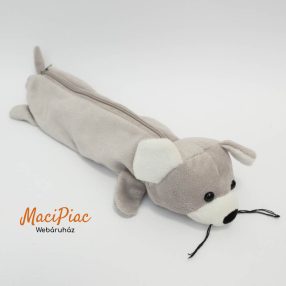   Szürke egér henger alakú plüss egyterű tolltartó Bank Austria Uni Credit