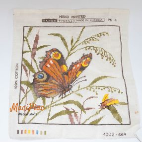   Gobelin 5012 előfestett alapanyag, szemes lepke mintával Austria 1002-664 100%pamut 24x24 cm