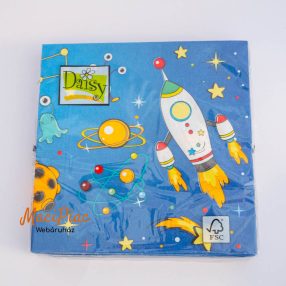   Űr, rakétával mintás szalvéta Daisy 33x33 cm 3 rétegű Bontatlan csomag 20 db-os! Új! 2024-es