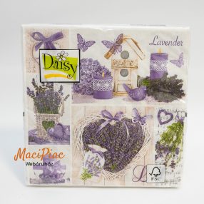   Levendula mintás szalvéta Daisy új! 3 rétegű 33x33 cm 20 db