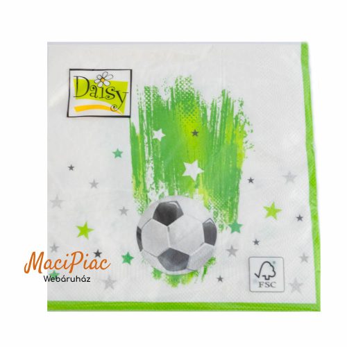 Focilabda, labda mintás szalvéta Daisy 33x33 cm 3 rétegű Bontatlan csomag 20 db-os! Új! 2024-es