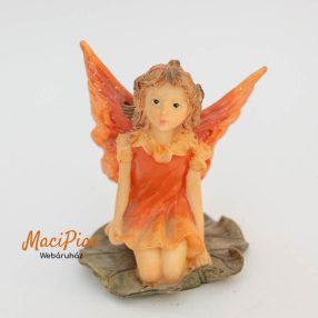   Tündér tavirózsa levelén pihen nipp, dísztárgy, szobor (polyrezin)