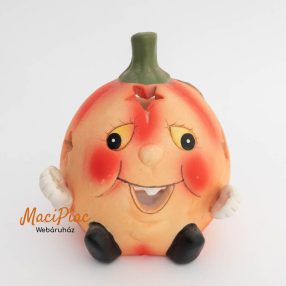   Halloweeni tök alakú dísztárgy, dekoráció, mécsestartó (teamécsessel) Német kerámia Wenn Artikel