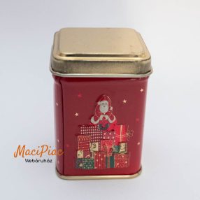   Kincs levehető tetejű Karácsonyi, Mikulásos dombor mintás teás fém doboz Agata's Bester