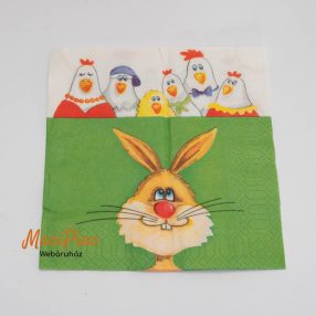   Nyúl, nyuszi mintás Húsvéti szalvéta Duni új! 3 rétegű 33x33 cm 