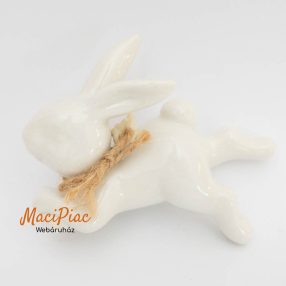  Angol porcelán hasaló fehér nyúl, nyuszi, nyuszi nipp, figura Húsvéti, polcra 