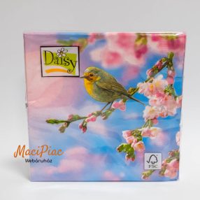  Tavaszi virágzó fa kis madárral mintás mintás szalvéta Daisy