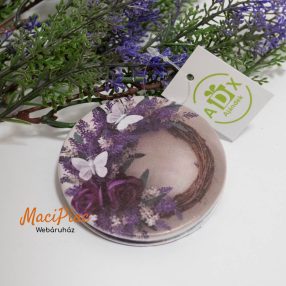   Levendula mintás piperetükör, sminktükör, zsebtükör két oldalas Új!
