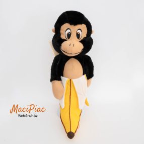   Puha plüss majom, nagy méretű banánnal, akasztható figura nagyon szép és különleges 