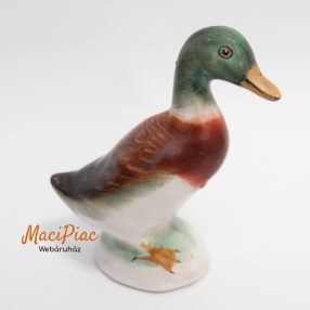   Porcelán madár, vad kacsa nipp, dekoráció (talpánál körbe tört, ragasztott)