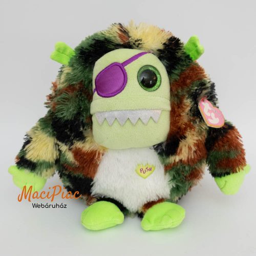 Plüss Ty 2014 csillogó szemű Patch Ty Beanie Babie 6in Monstaz Happy Monster With Sound 3up 37124