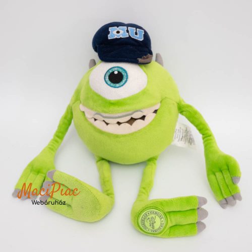 Szörny Rt Mike Wazowski mosolygós puha plüss, hosszú végtagokkal eredeti Disneyi védjeggyel a talpán 