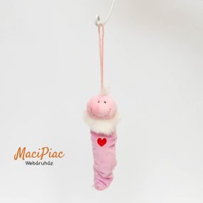   Nici Toys akasztható plüss kukac rózsaszín hímzett szives