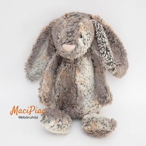   Plüss szürke nyúl, nyuszi Jellycat Bashful Cottontail 3 túnusú különleges bundázott (hímzett pamut címkés) 